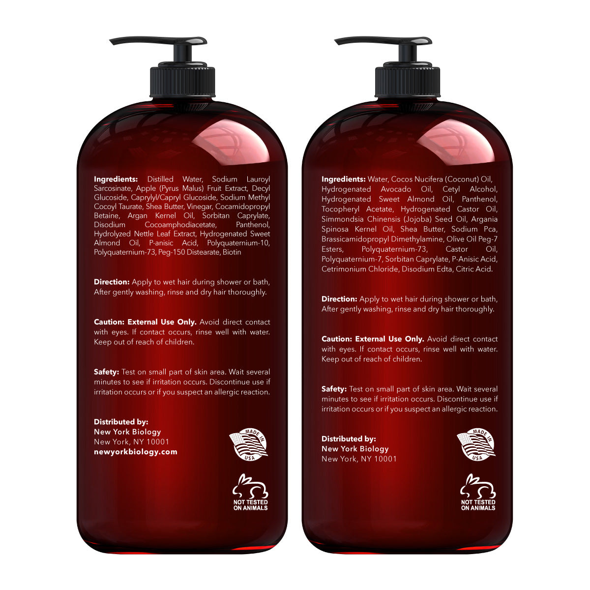 Apple Cider Vinegar Shampoo & Virgin Coconut Avocado Conditioner Set 16 oz