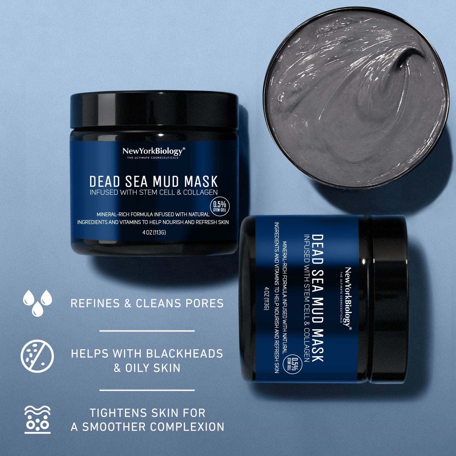 Dead Sea Mud Mask with Stem Cell and Collagen - 4 oz