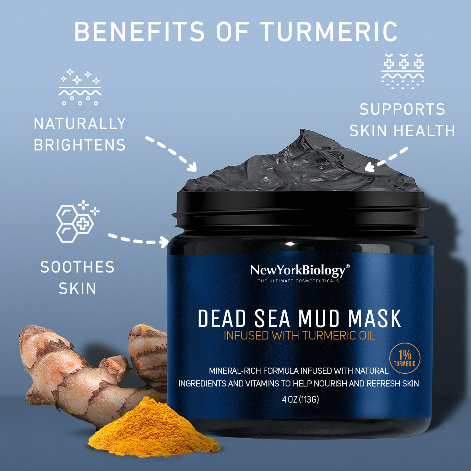 Dead Sea Mud Mask with Turmeric Oil - 4 oz