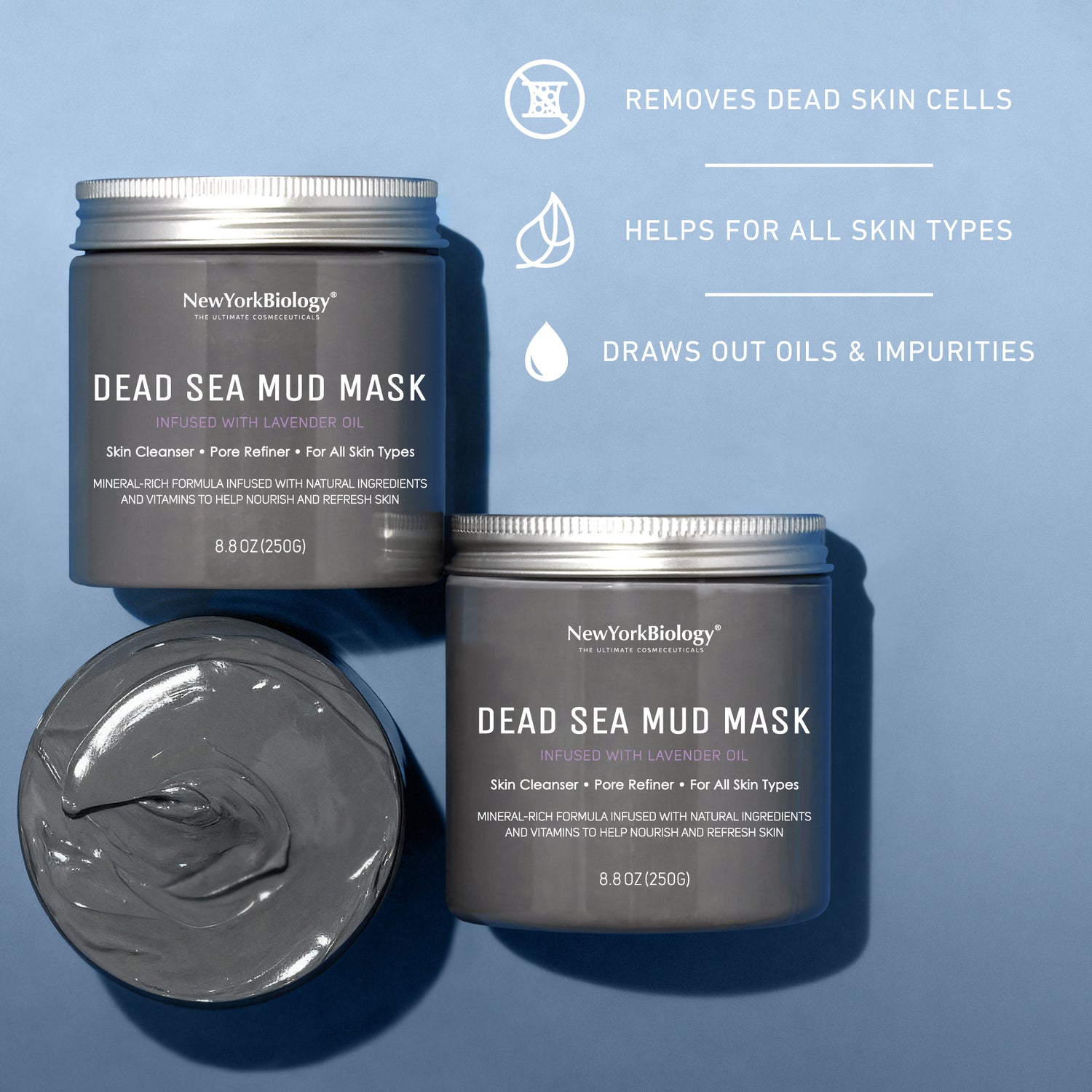 Dead Sea Mud Mask Infused with Lavender - 8.8 oz