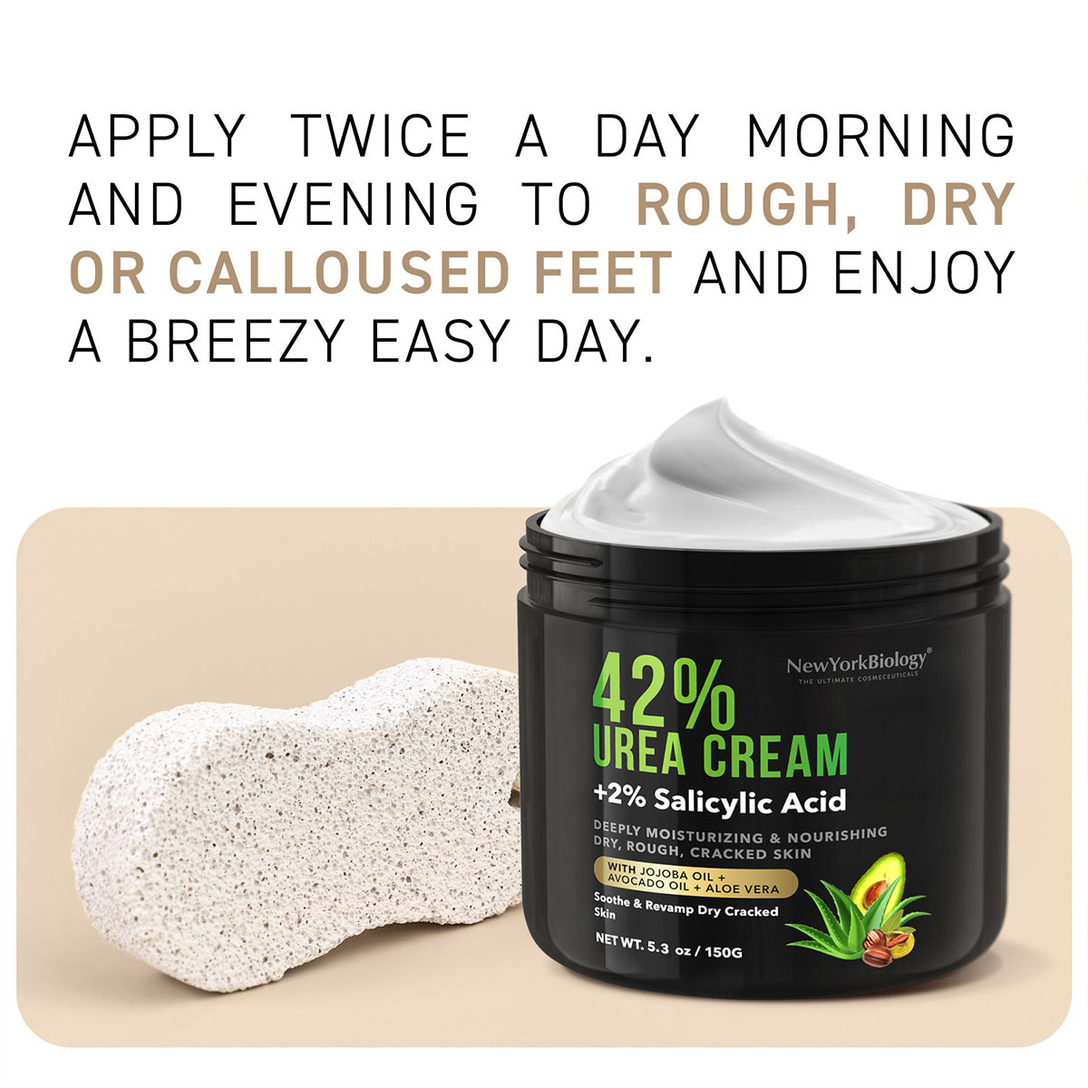 42% Urea Cream +2% Salicylic Acid for Dry, Cracked Skin - 5.3 oz