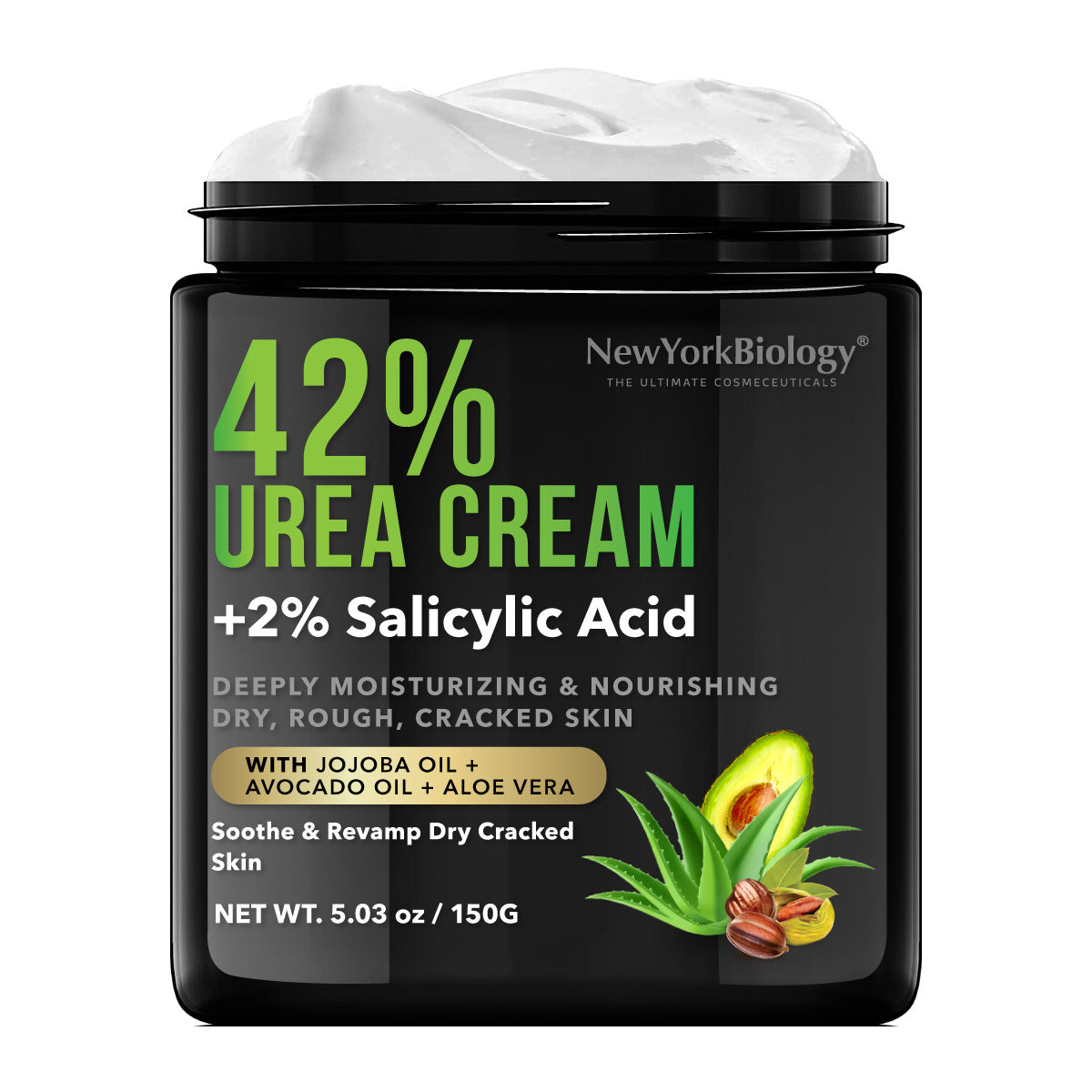 42% Urea Cream +2% Salicylic Acid for Dry, Cracked Skin - 5.3 oz