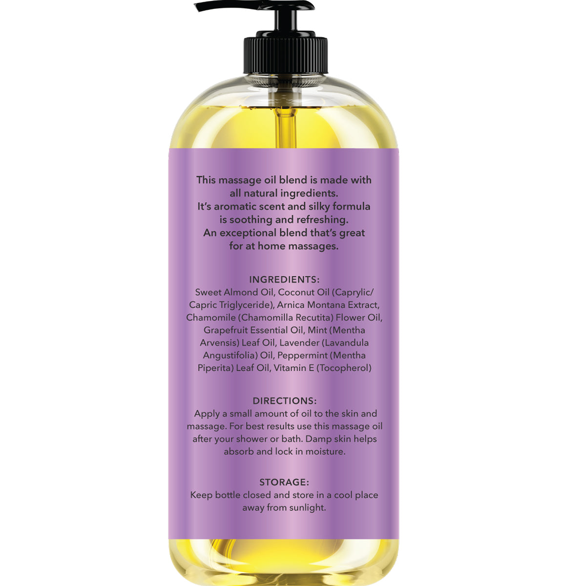 New York Biology Sore Muscle Massage Oil 8 Fl Oz – Made with 100% Natural Oils – Soothing Body Massage Oil - Absorbs Easily