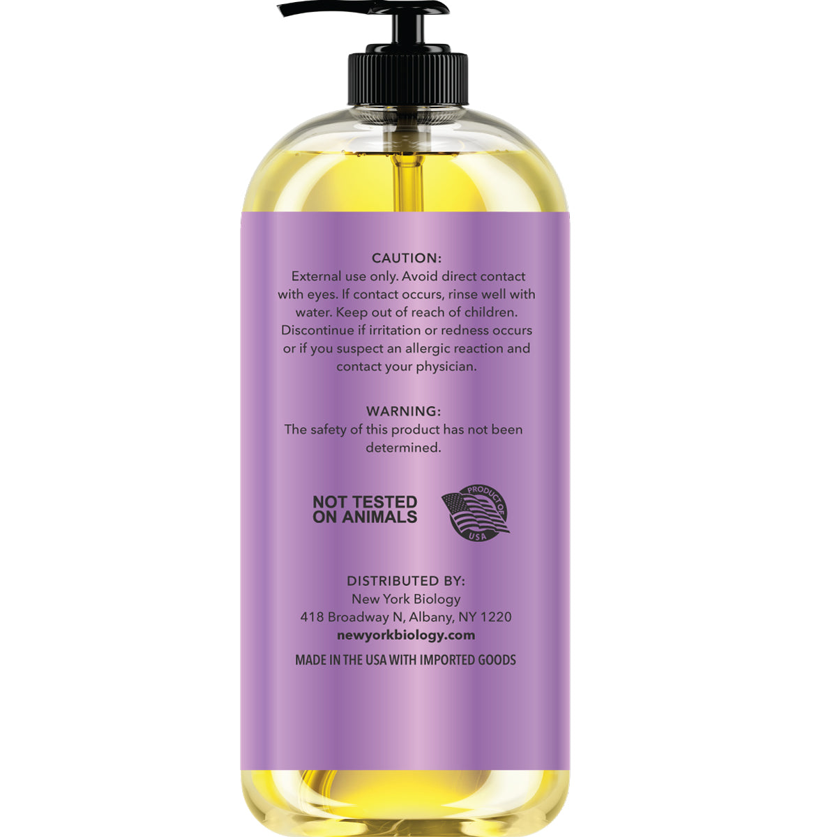 New York Biology Sore Muscle Massage Oil 8 Fl Oz – Made with 100% Natural Oils – Soothing Body Massage Oil - Absorbs Easily