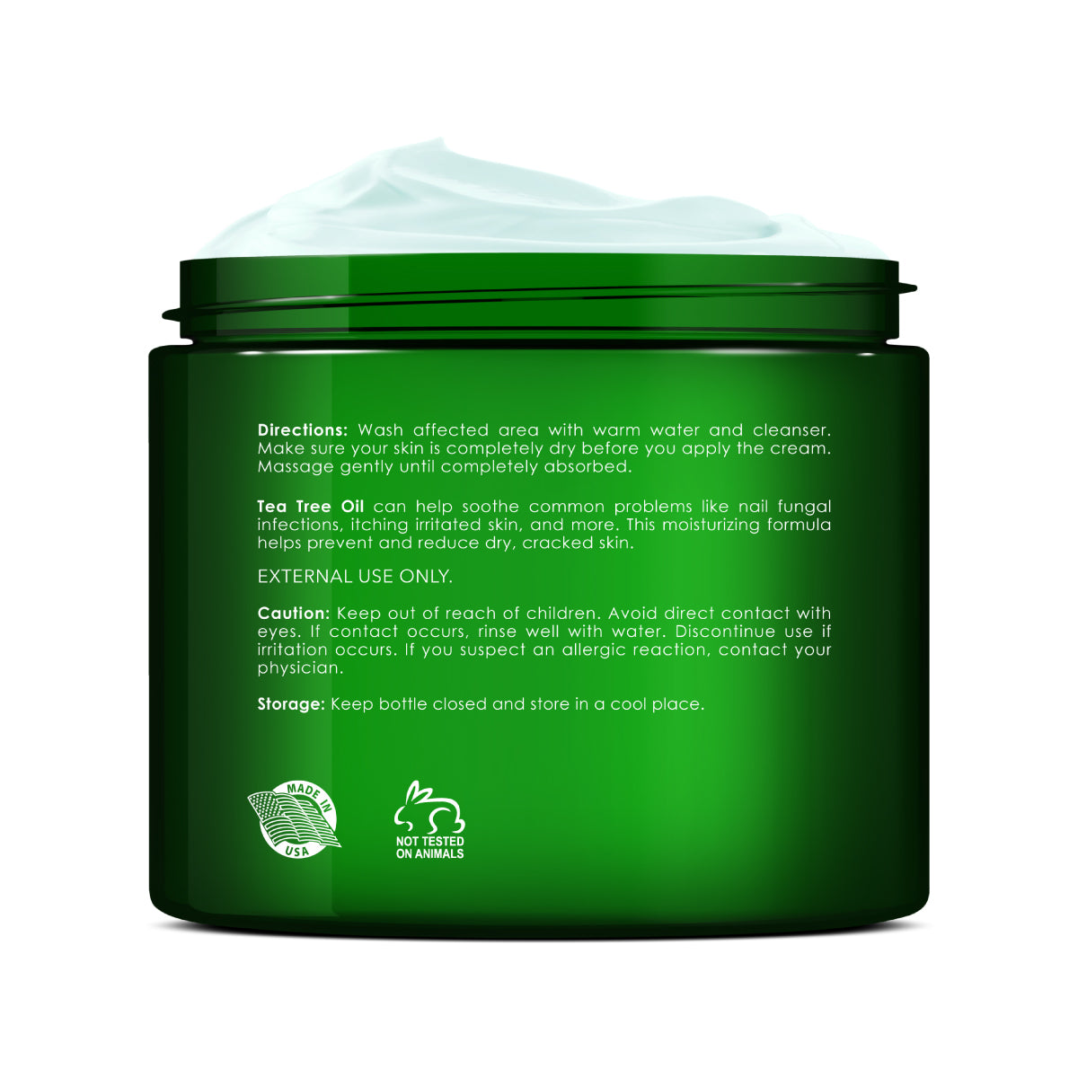 Tea Tree Oil Foot Cream for Dry Cracked Feet - 8 oz