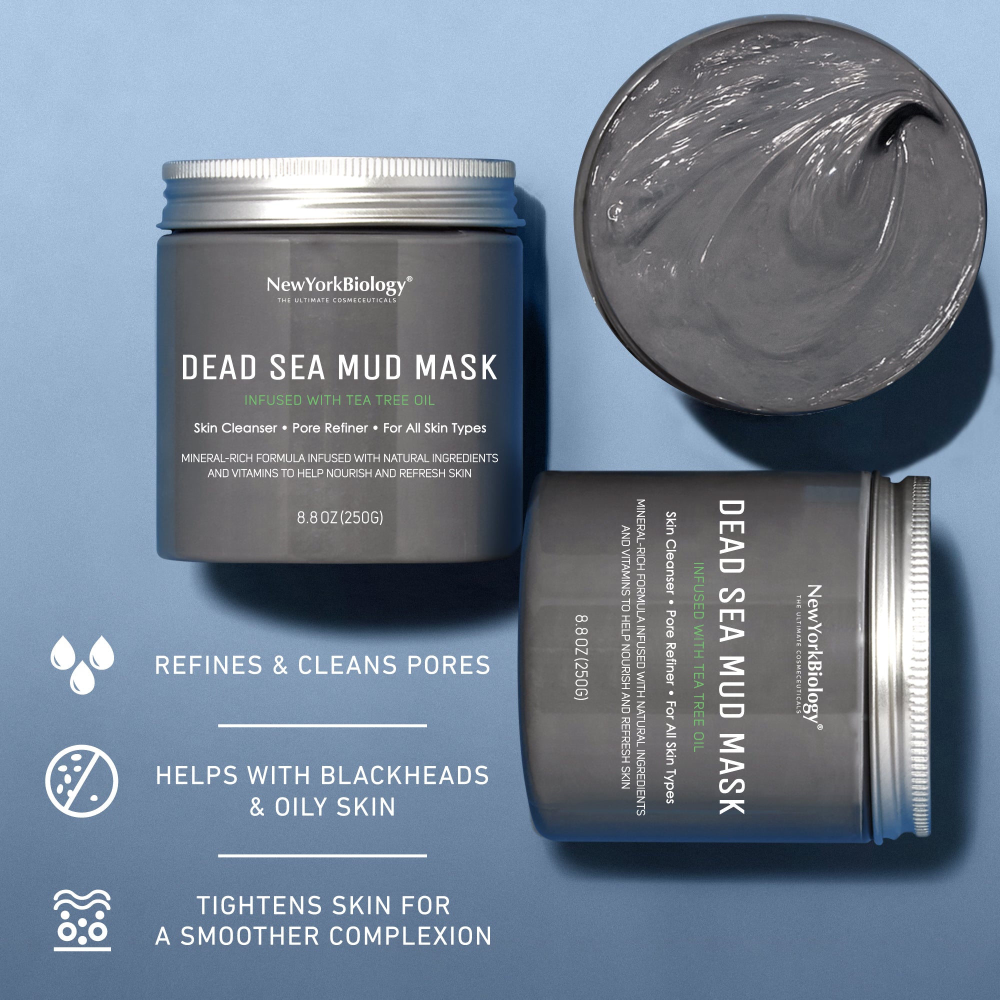 Dead Sea Mud Mask with Tea Tree for Acne & Pore Care | New York