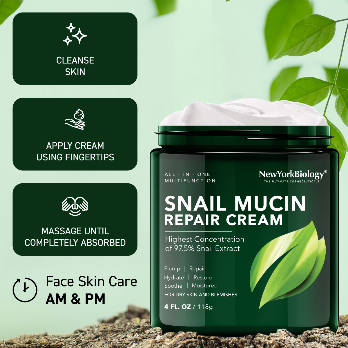 Snail Mucin Moisturizer Face Cream 4 Fl. oz – New York Biology