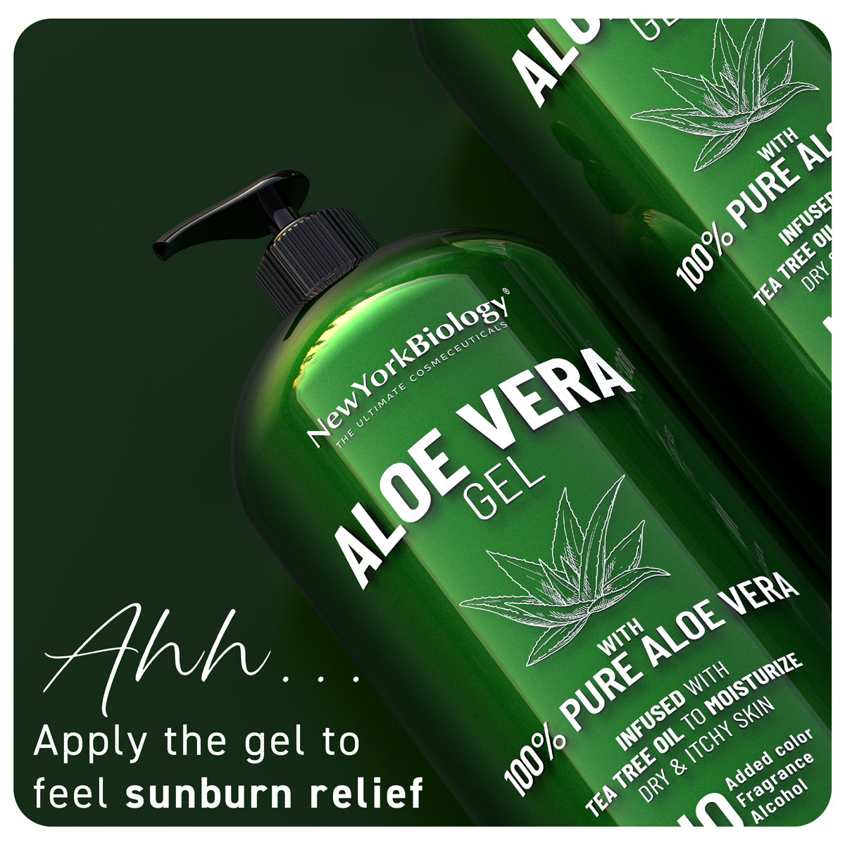 Aloe Vera Gel - Infused with Tea Tree Oil - 16 oz