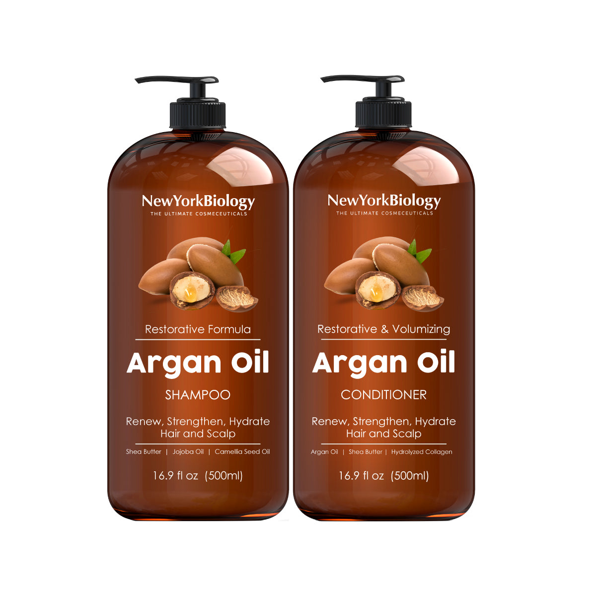 Moroccan Argan Oil Shampoo and Conditioner - Moisturizing and Volumizing - 16.9 fl Oz