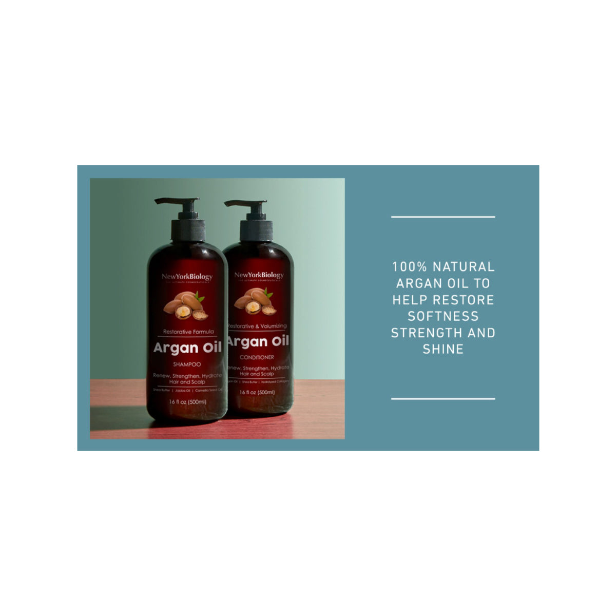 Moroccan Argan Oil Shampoo and Conditioner - Moisturizing and Volumizing - 16.9 fl Oz