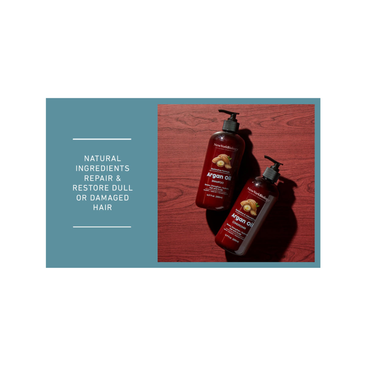 Moroccan Argan Oil Shampoo and Conditioner - Moisturizing and Volumizing - 16.9 fl Oz