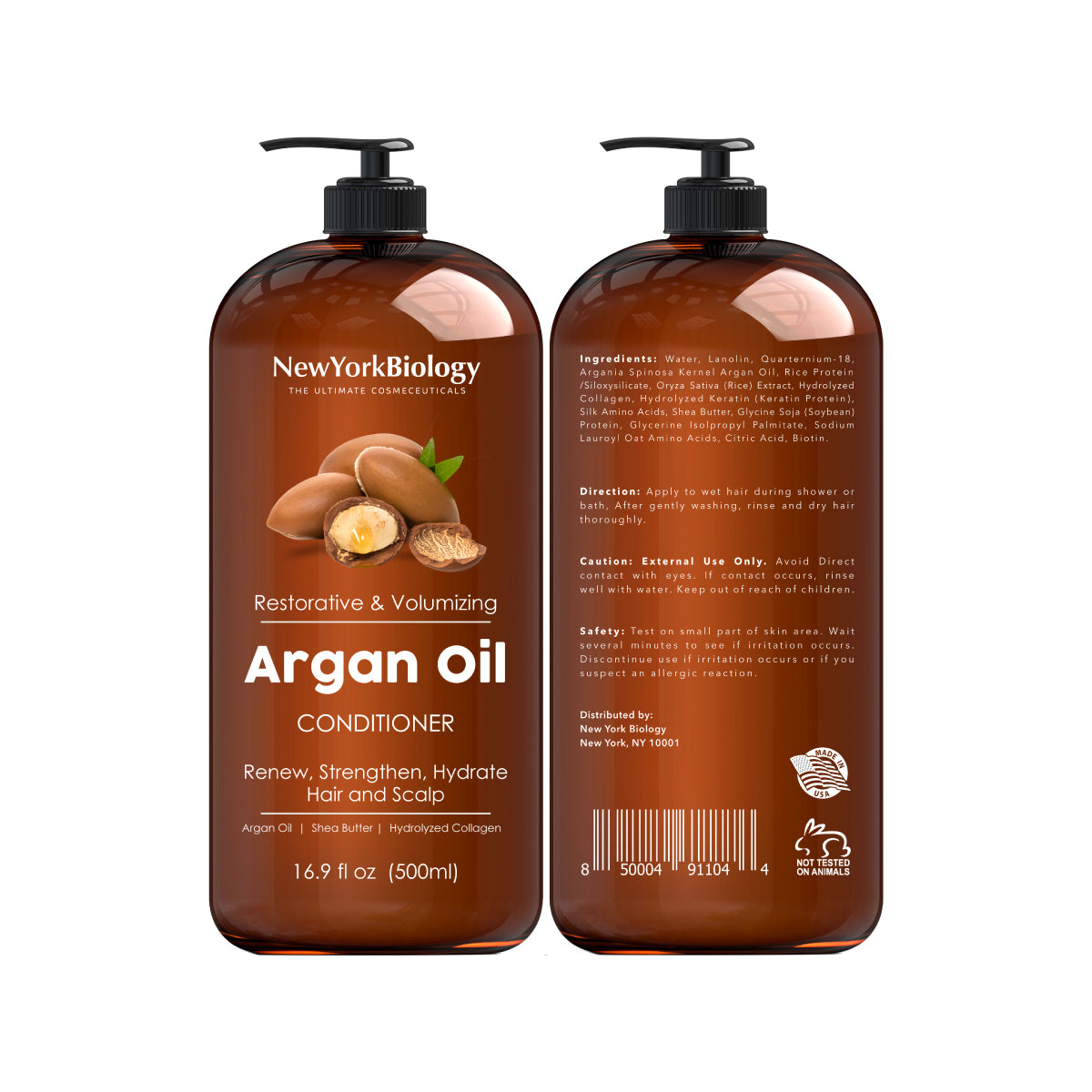 Moroccan Argan Oil Shampoo and Conditioner - Moisturizing and Volumizing - 16.9 fl Oz