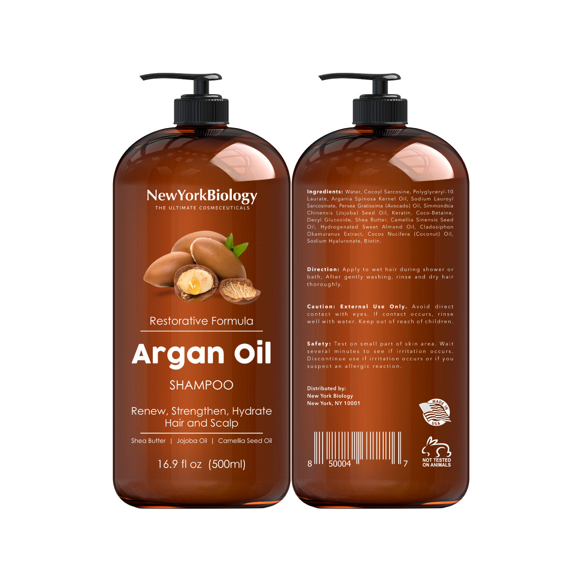 Moroccan Argan Oil Shampoo and Conditioner - Moisturizing and Volumizing - 16.9 fl Oz