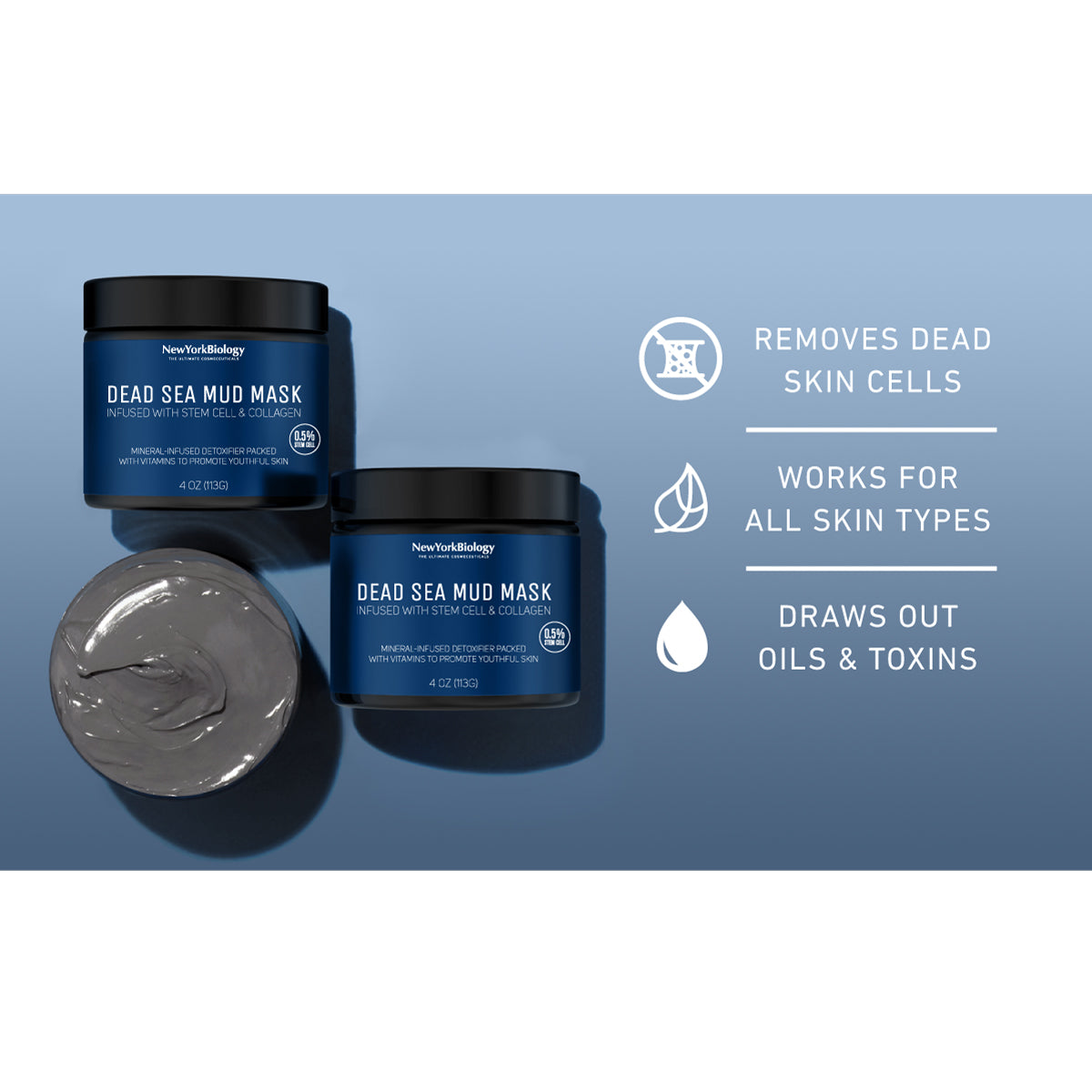 Dead Sea Mud Mask with Stem Cell and Collagen - 4 oz