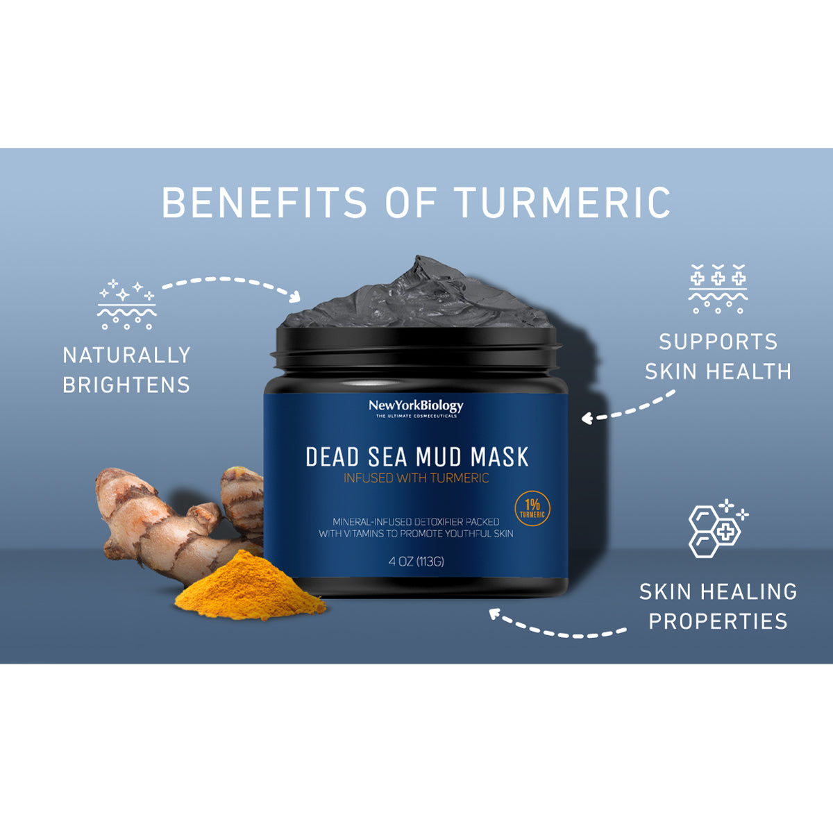 Dead Sea Mud Mask with Turmeric Oil - 4 oz