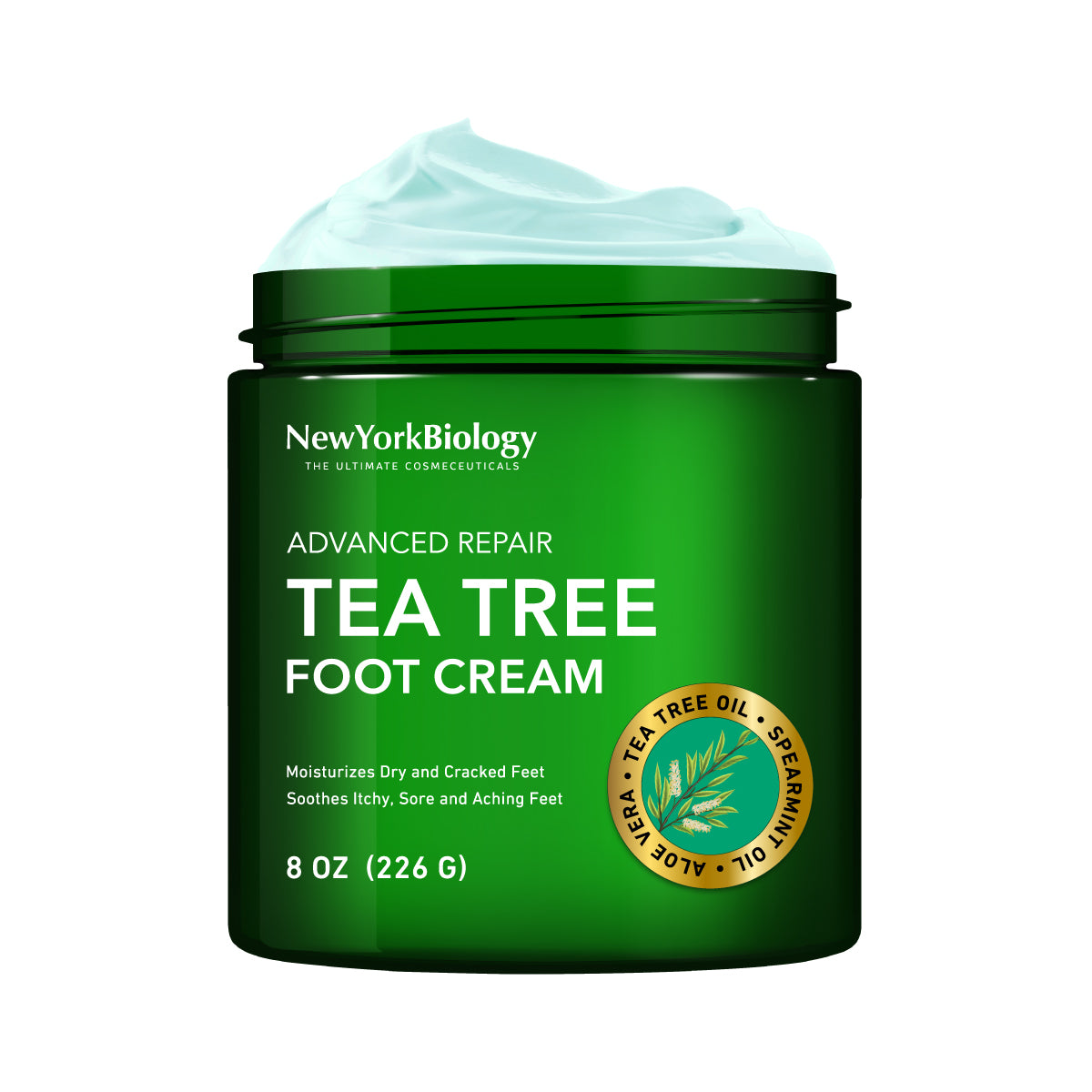 Tea Tree Oil Foot Cream for Dry Cracked Feet - 8 oz