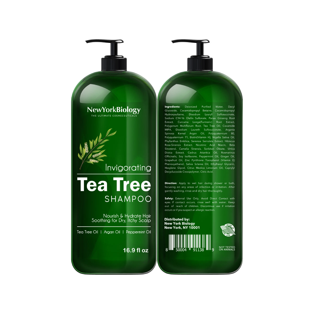 Tea Tree Shampoo and Conditioner Set - Deep Cleanser - 16.9 fl Oz