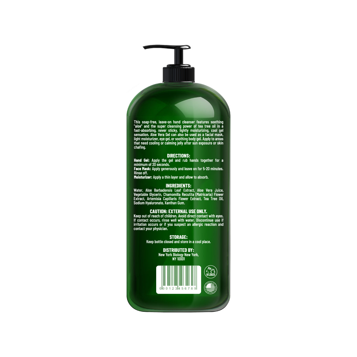 Aloe Vera Gel - Infused with Tea Tree Oil - 16 oz